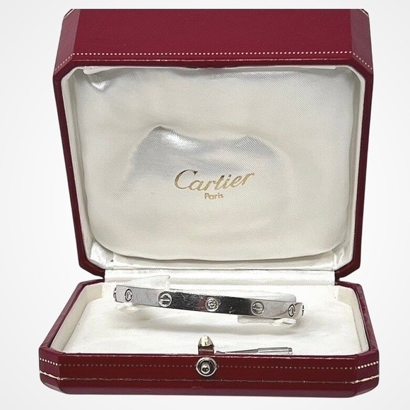 Cartier Jewelry - Cartier Love Bracelet 18K White Gold 6 Diamonds B6035417 Box and Screwdriver